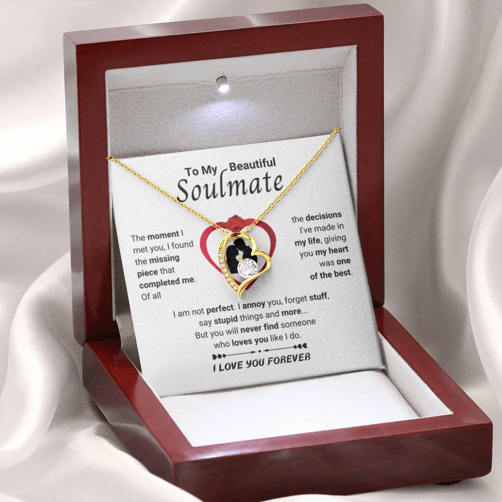 To My Soulmate Necklace - Gift for Her for Holiday Celebrations & Romance - Forever Love Necklace - Personalize Memories