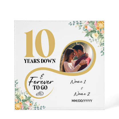 Personalized Acrylic Block, Custom Photo, Happy 10th Wedding Anniversary Gifts, Marriage Gifts, 10 Year Married Gift Wife Husband Present