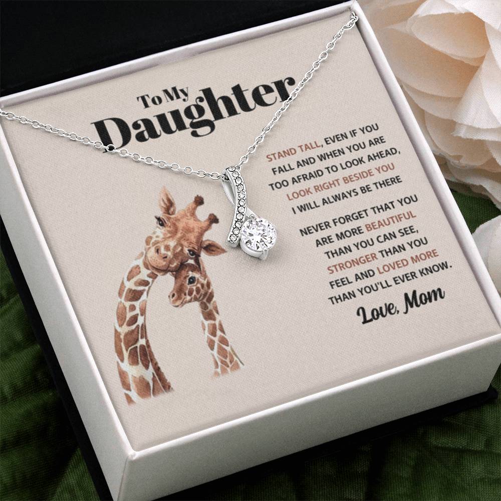 To My Daughter Necklace – Birthday & Graduation Jewelry for Her – Alluring Beauty Necklace - Personalize Memories