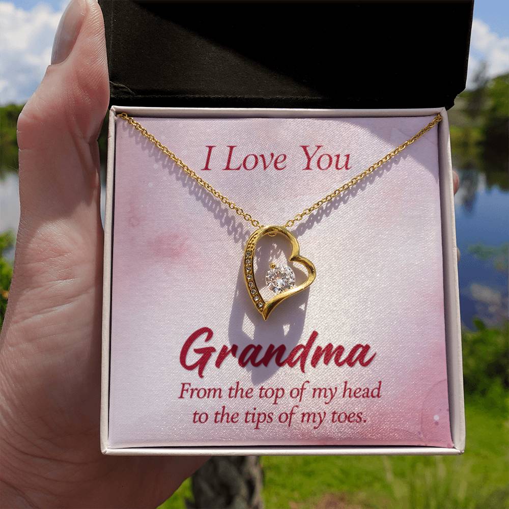 I Love You Grandma Gift from Grandkids Grandma - Forever Love Necklace - Personalize Memories