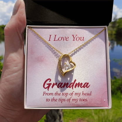 I Love You Grandma Gift from Grandkids Grandma - Forever Love Necklace - Personalize Memories