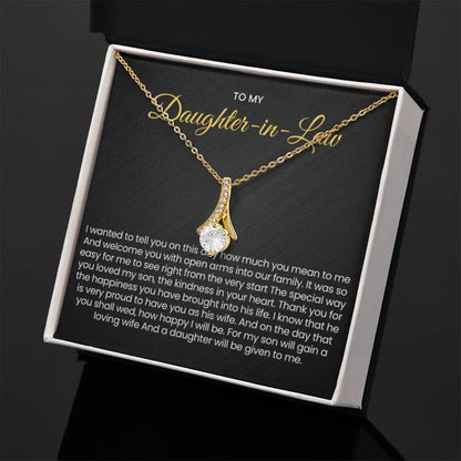 To My Daughter In Law - Gift for Daughter in Law - Alluring Beauty Necklace - Personalize Memories