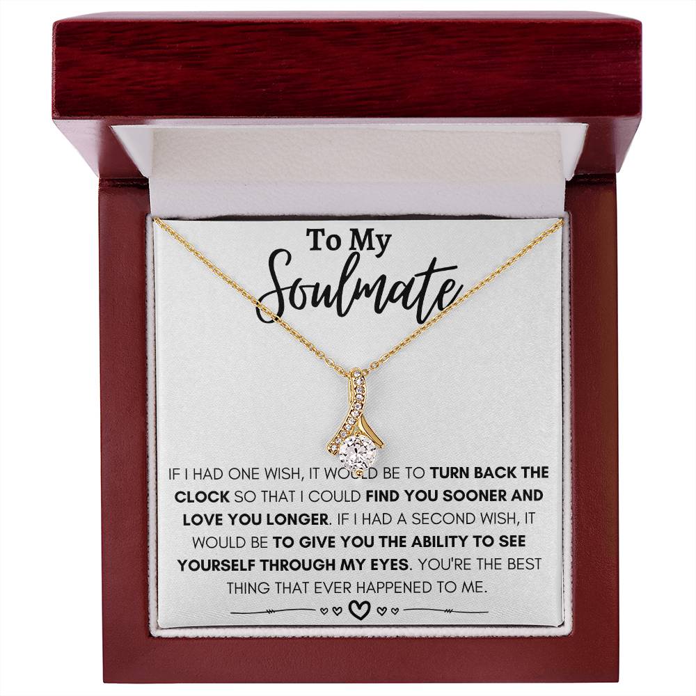 To My Soulmate - I Could Find You Sooner and Love You Longer - Alluring Beauty Necklace - Personalize Memories