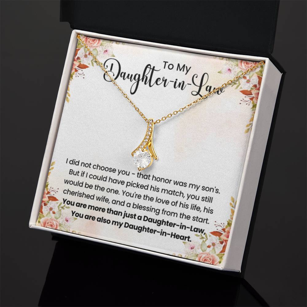 To My Beautiful Daughter In Law - Alluring Beauty Necklace - Gift for Bonus Daughter - Personalize Memories