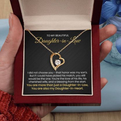 To My Daughter In Law - You are also my Daughter in heart - Forever Love Necklace - Personalize Memories