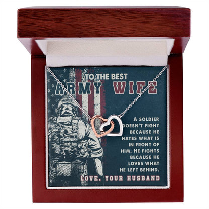 To The Best Army Wife Interlocking Hearts Necklace from Husband - Personalize Memories