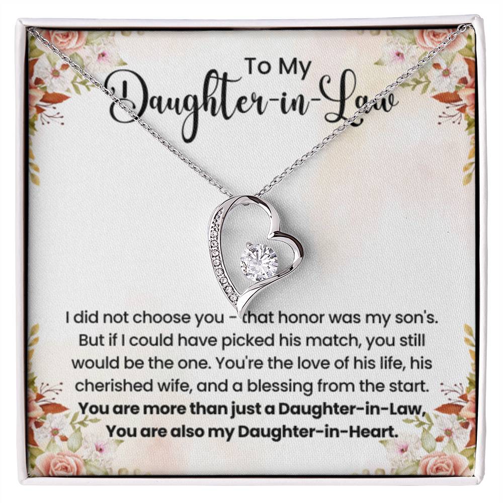 To My Beautiful Daughter In Law - Forever Love Necklace - Gift for Bonus Daughter - Personalize Memories