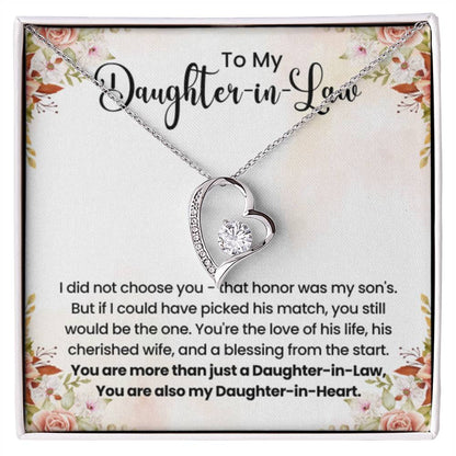 To My Beautiful Daughter In Law - Forever Love Necklace - Gift for Bonus Daughter - Personalize Memories