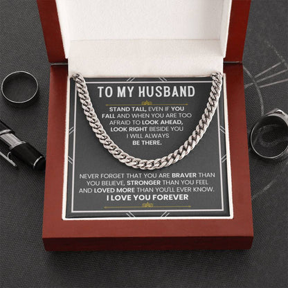 To My Husband – Cuban Link Chain – Wife to Husband Anniversary & Birthday Gift - Personalize Memories