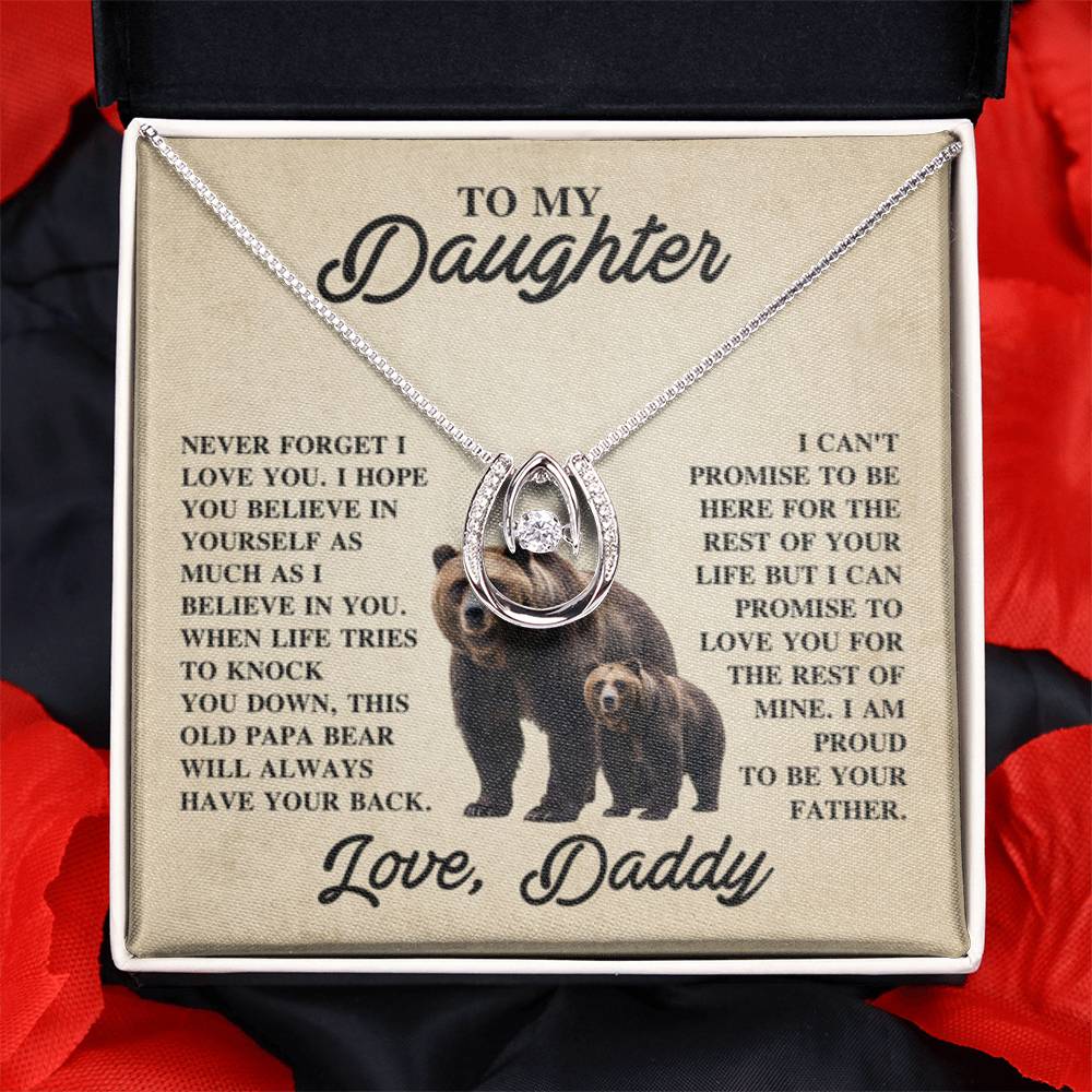 To My Daughter Necklace - Emotional Jewelry from Dad to Celebrate Love Every Day & Always - Lucky In Love Necklace - Personalize Memories