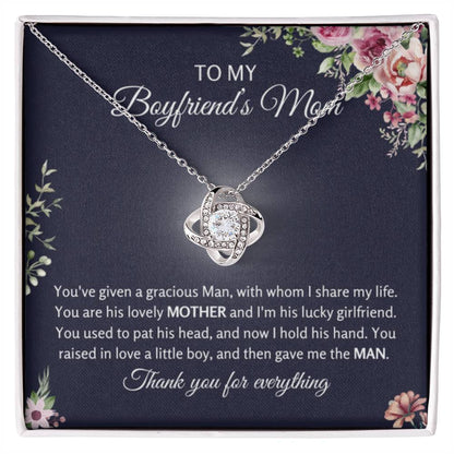 To My Boyfriend's Mom - Thank You For Everything - Love Knot Necklace - Personalize Memories