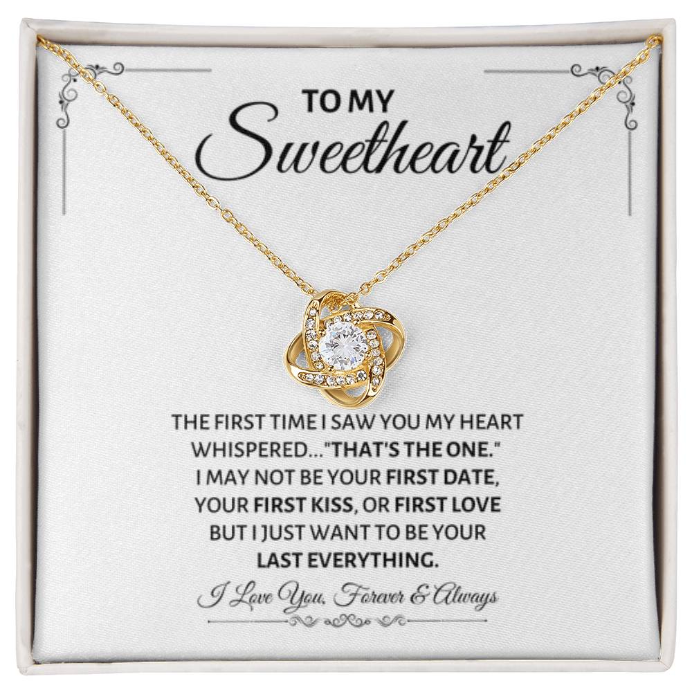 To My Sweetheart Necklace - Gift for Love on Valentine’s Day & Special Days - Love Knot Necklace - Personalize Memories