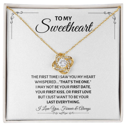To My Sweetheart Necklace - Gift for Love on Valentine’s Day & Special Days - Love Knot Necklace - Personalize Memories