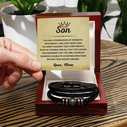 Mom to Son – Graduation, Birthday Gift – Love You Forever Bracelet - Personalize Memories