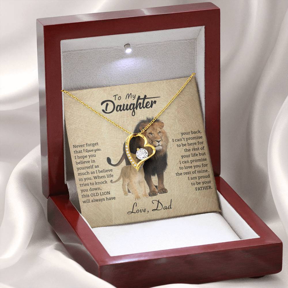 To My Daughter - Never forget that I love you - Daughter Gift from Dad - Forever Love Necklace - Personalize Memories