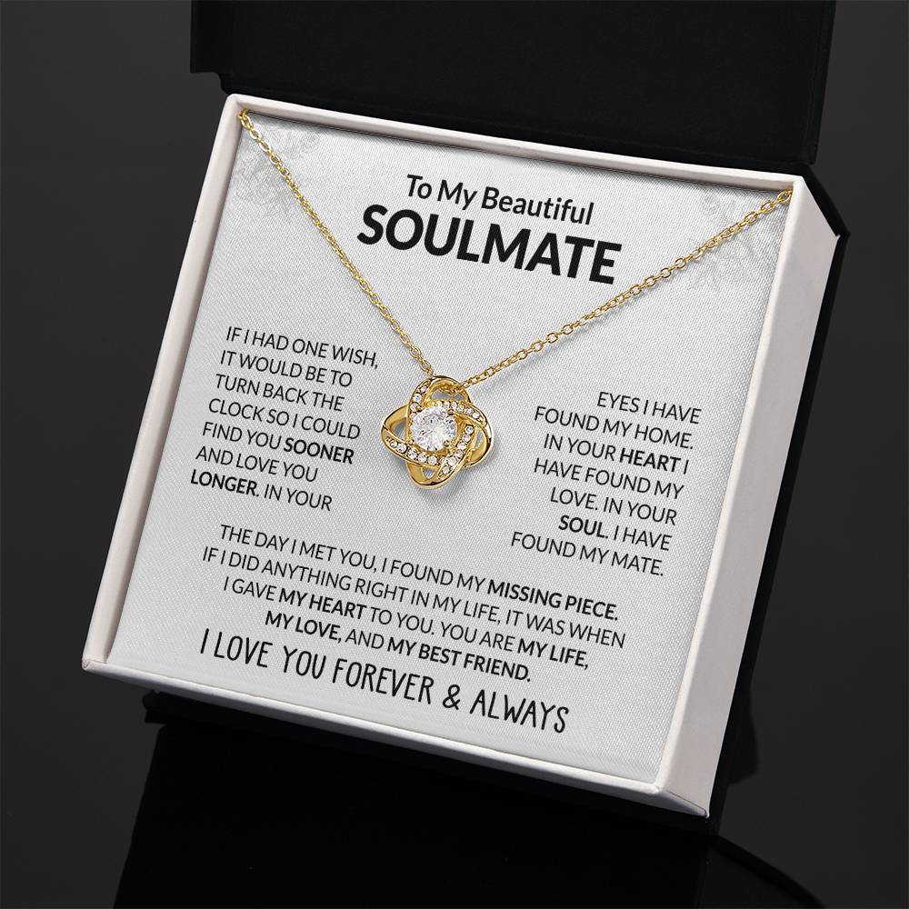 Gift for Soulmate - The Day I Met You - Love Knot Necklace - Personalize Memories