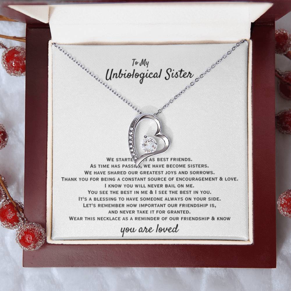 To My Unbiological Sister - You are loved - Gift for Bonus Sister - Forever Love Necklace - Personalize Memories