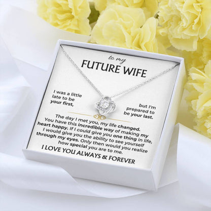 Future Wife Gift - Beautiful Necklace for Girlfriend for Birthday, Christmas & Romantic Moments - Love Knot Necklace - Personalize Memories