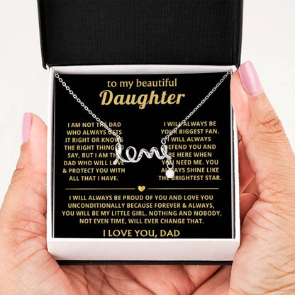To My Daughter - I will always be proud of you - Scripted Love Necklace from Dad - Personalize Memories
