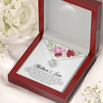 Mother & Son Gift - It's a Special Bond That Spans The Years - Love Knot Necklace - Personalize Memories