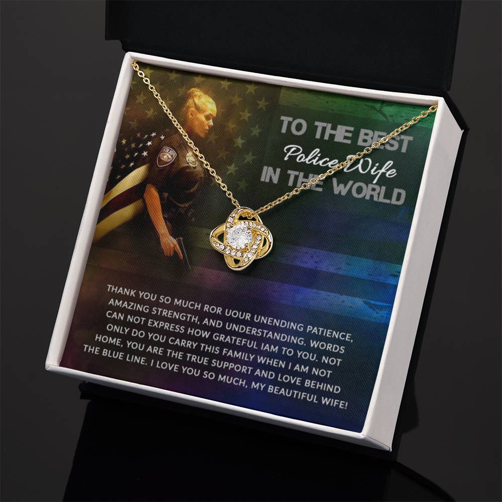 To The Best Police Wife Gift from Husband - Love Knot Necklace Regular price - Personalize Memories
