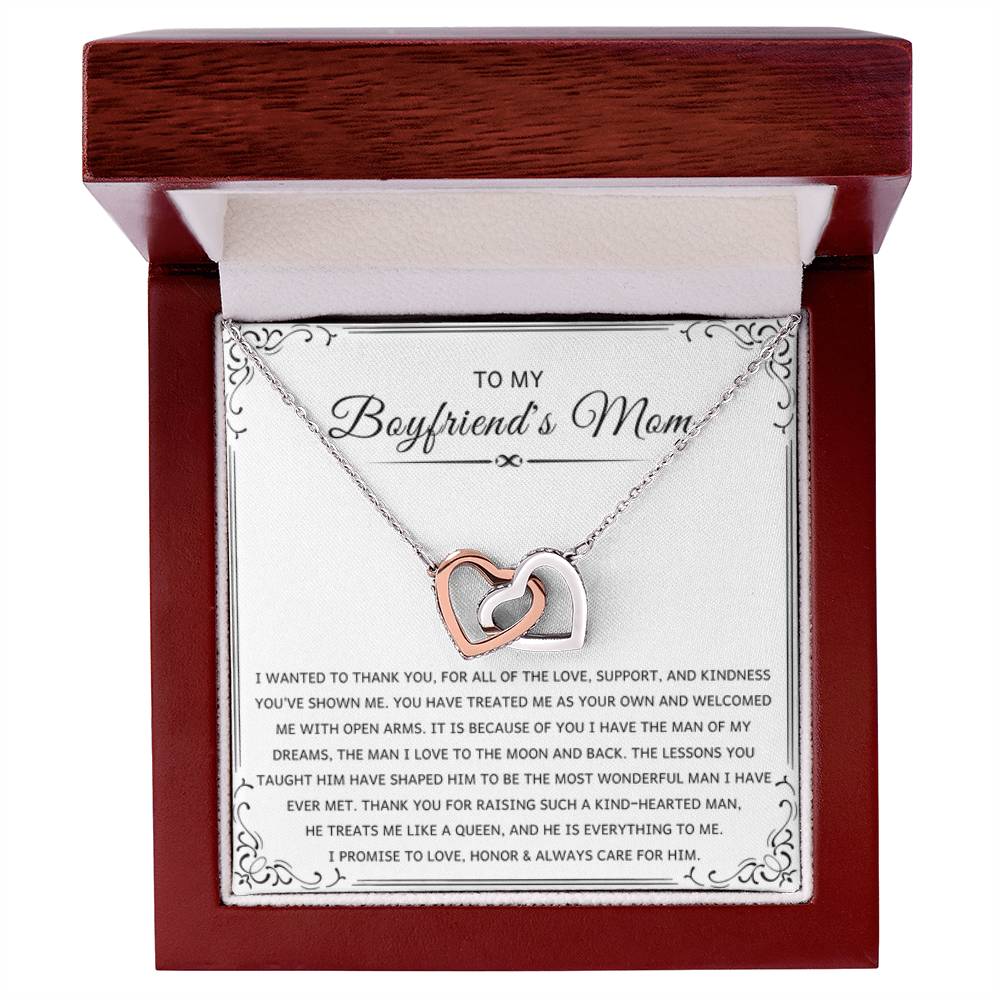 Sentimental Gift for Boyfriend's Mom - I wanted to thank you - Interlocking Hearts Necklace - Personalize Memories