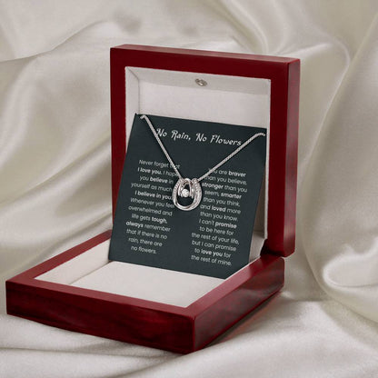 No Rain, No Flowers Gift for Her - Lucky In Love Necklace - Personalize Memories