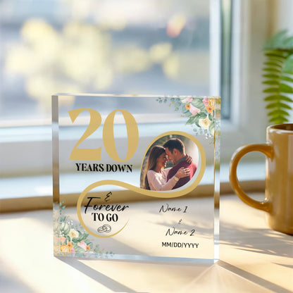 Personalized Acrylic Block, Custom Photo, Happy 20th Wedding Anniversary Gifts, Marriage Gifts, 20 Year Married Gift, Wife Husband Present