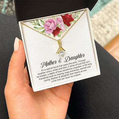 Mother & Daughter Gift - It's a Special Bond That Spans The Years - Alluring Beauty Necklace - Personalize Memories