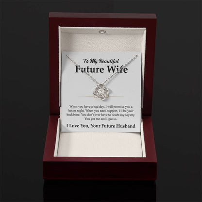To My Future Wife Necklace - Soulmate Jewelry Gift for Valentine’s Day, Birthday - Love Knot Necklace - Personalize Memories