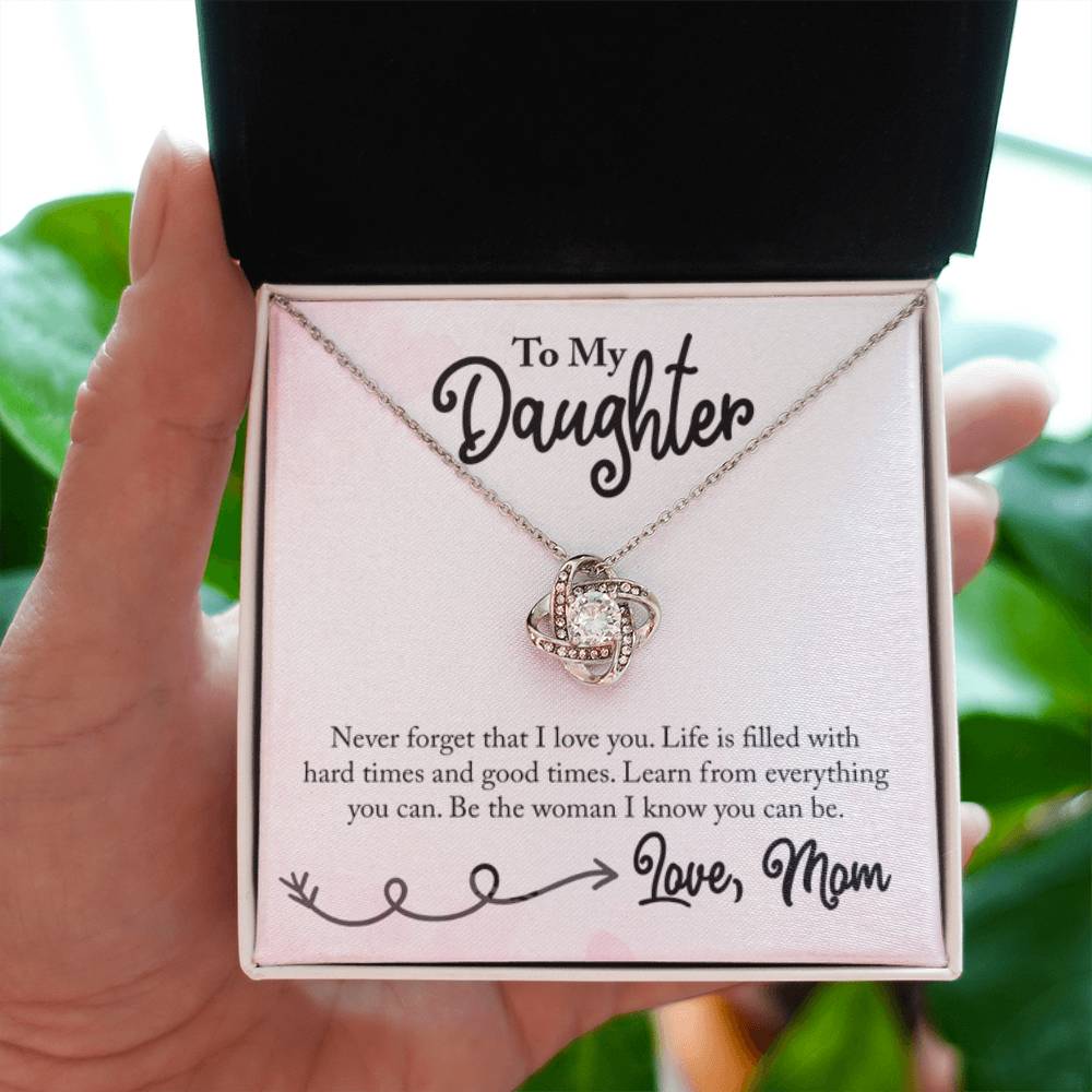 To My Daughter Necklace – Mom Gift for Daughter’s Birthday – Love Knot Necklace - Personalize Memories