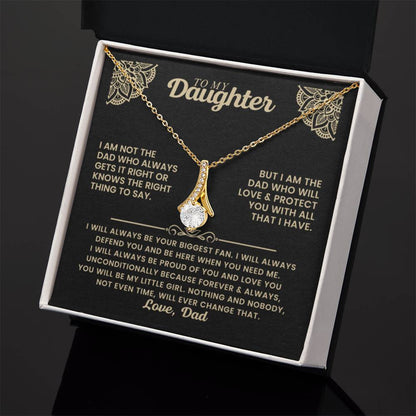 To My Daughter Necklace - Birthday Jewelry Gift from Dad - You will always be my little girl - Alluring Beauty Necklace - Personalize Memories