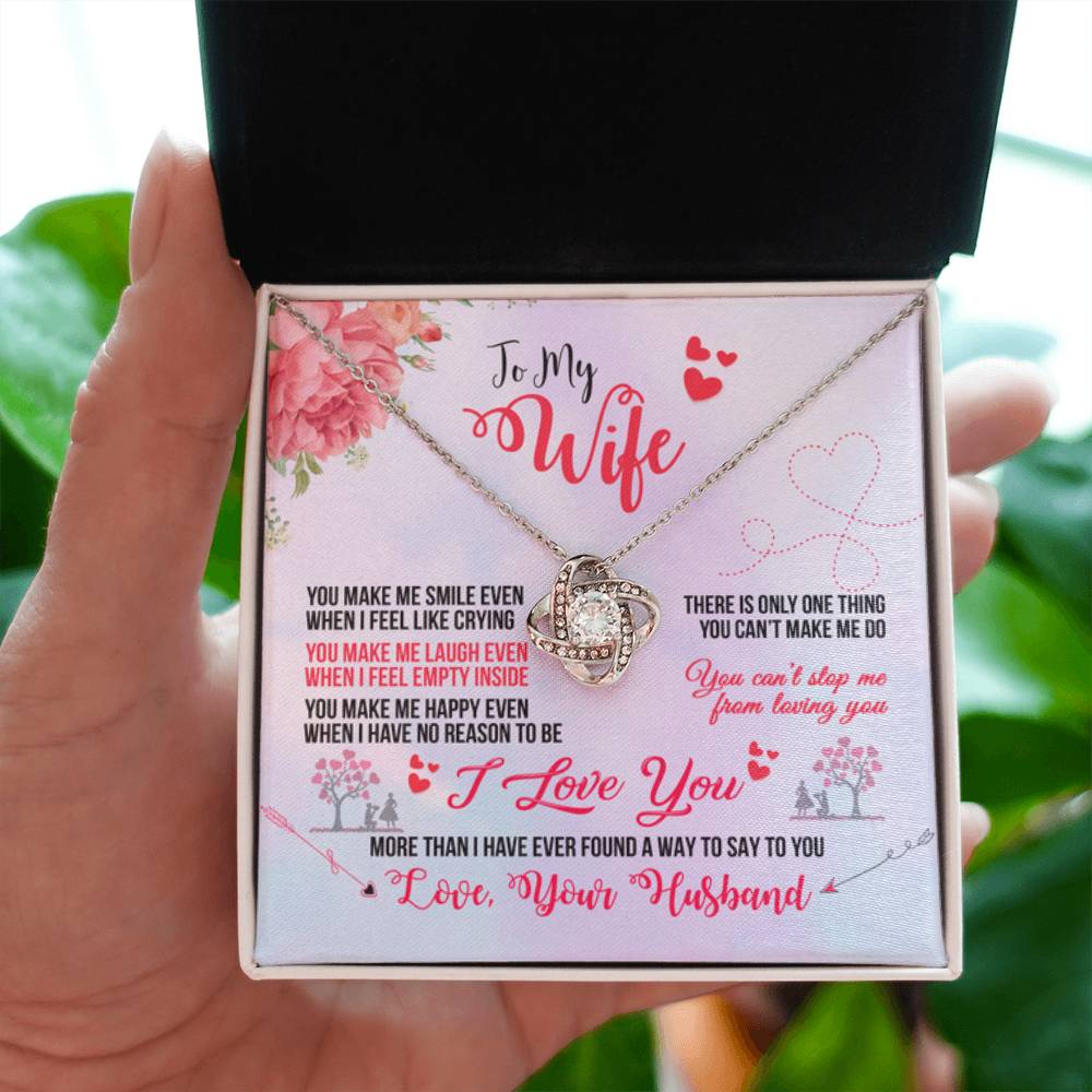 Romantic Gift for Smokin' Hot Wife - Jewelry from Husband for Valentine’s Day - Love Knot Necklace - Personalize Memories