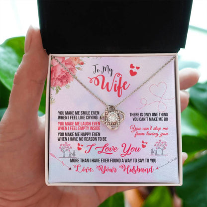 Romantic Gift for Smokin' Hot Wife - Jewelry from Husband for Valentine’s Day - Love Knot Necklace - Personalize Memories
