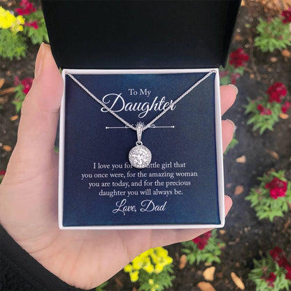 To My Daughter Necklace - Father to Daughter Gift for Graduation, Birthday & Big Life Moments - Eternal Hope Necklace - Personalize Memories