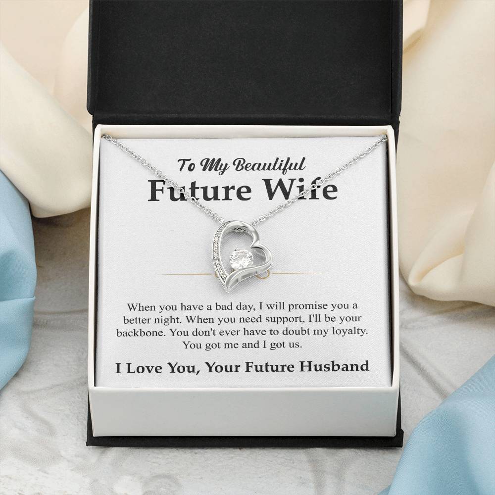 To My Beautiful Future Wife Gift from Husband - Forever Love Necklace - Personalize Memories