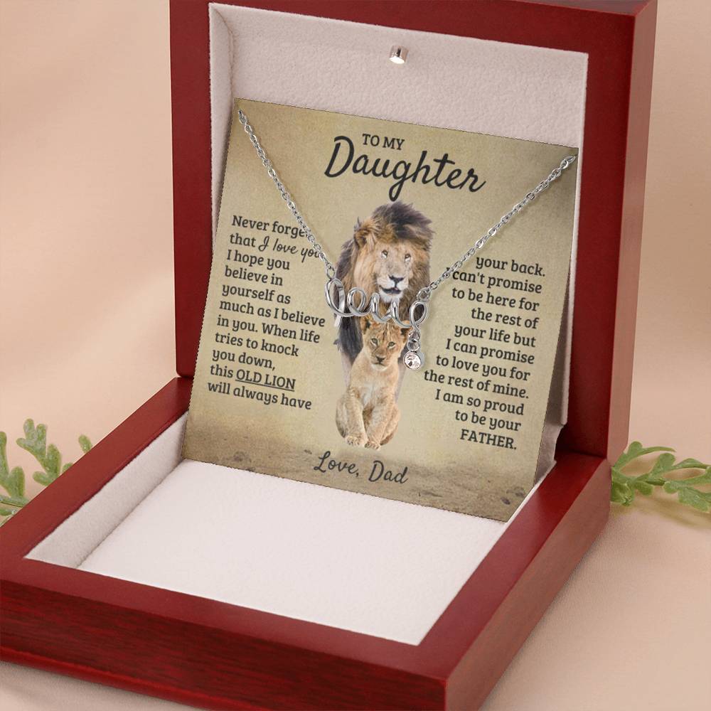 To My Daughter Necklace - Sentimental Birthday Gift from Dad, Meaningful Jewelry for Milestones & Holidays - Scripted Love Necklace - Personalize Memories