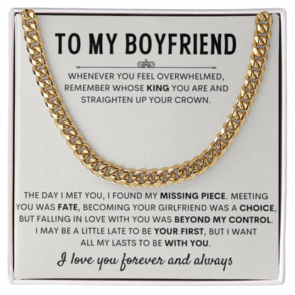 To My Boyfriend - Cuban Link Chain - Birthday & Anniversary Jewelry from Girlfriend - Personalize Memories
