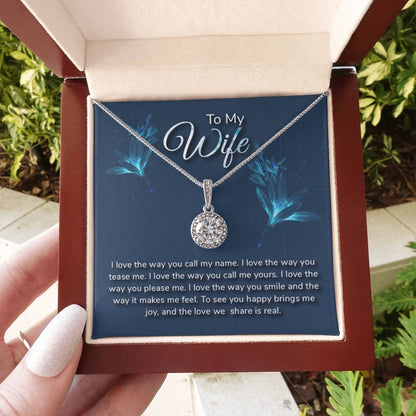 To My Wife Necklace - Soulmate Jewelry Gift from Husband for Birthday, Anniversary & Valentine’s Day - Eternal Hope Necklace - Personalize Memories