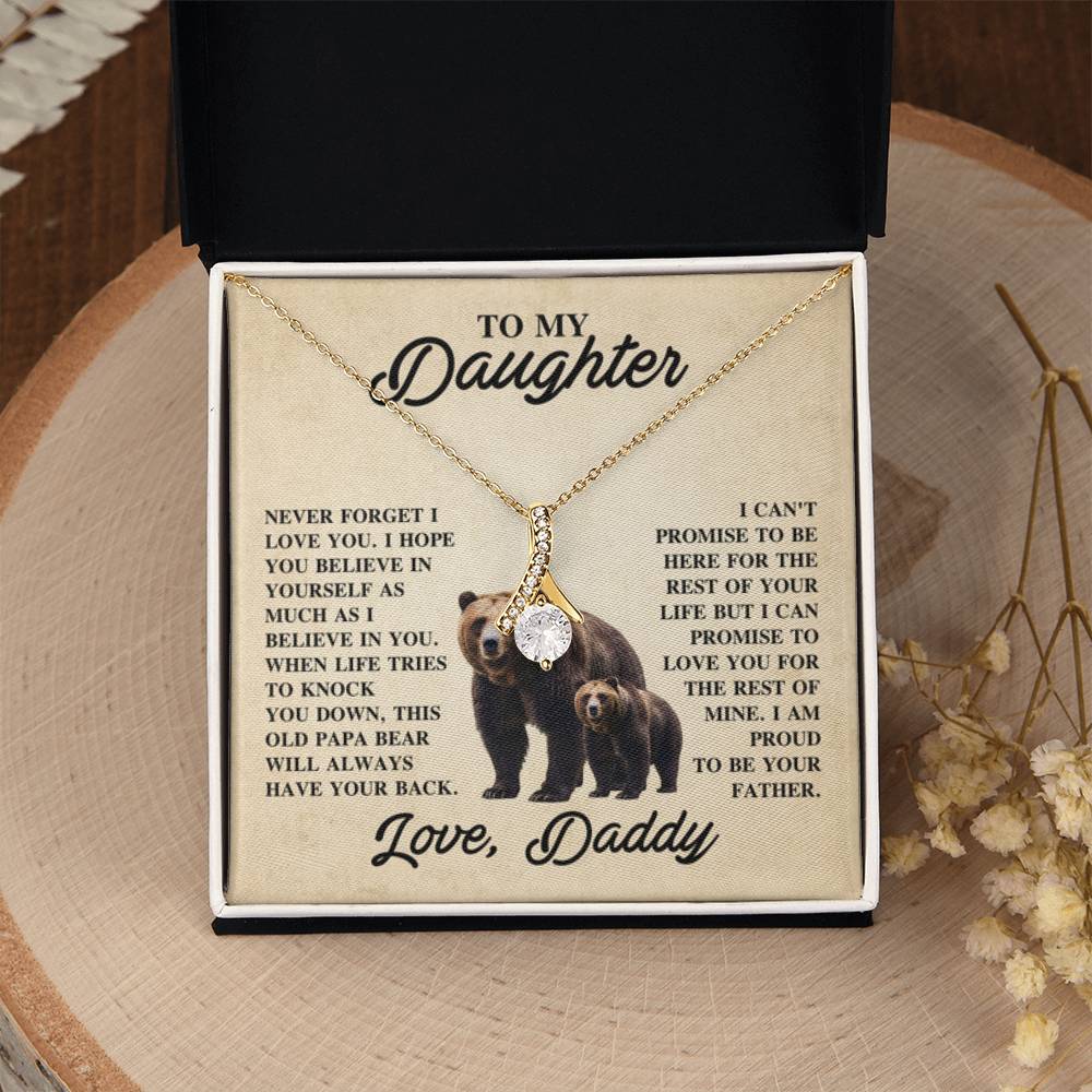 To My Daughter Necklace – Daughter Christmas Graduation Jewelry Gift from Daddy – Alluring Beauty Necklace - Personalize Memories