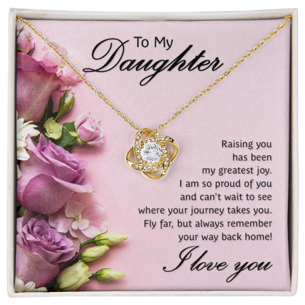 To My Daughter Necklace – Perfect Daughter Gift for Graduation & Birthday – Love Knot Necklace - Personalize Memories