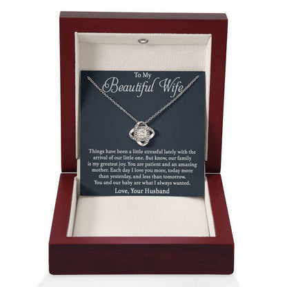 Wife Gift from Husband - Meaningful Jewelry for Valentine’s Day & Special Occasions - Love Knot Necklace - Personalize Memories