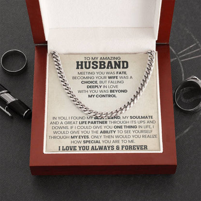 Gift for Husband from Wife - You're so special for me - Cuban Link Chain - Personalize Memories