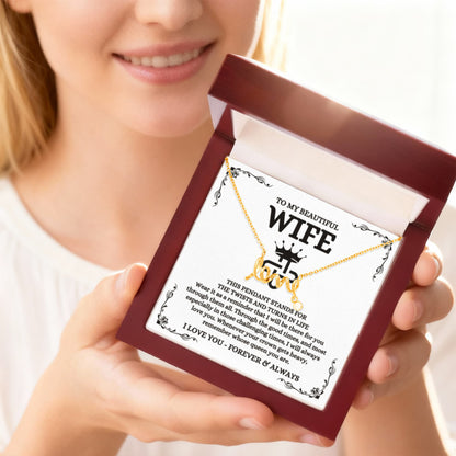 To My Beautiful Wife Necklace - Romantic Husband to Wife Jewelry for Birthday, Valentine’s Day & Special Celebrations - Scripted Love Necklace - Personalize Memories
