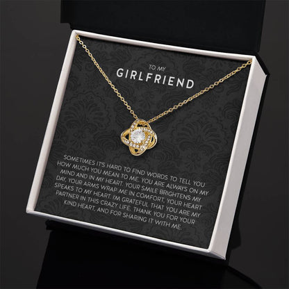 Gift for Girlfriend Necklace - Romantic Jewelry for Valentine’s Day, Birthday & Special Relationship Moments - Love Knot Necklace - Personalize Memories