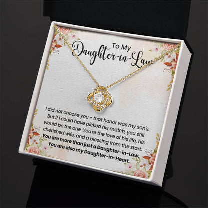 To My Beautiful Daughter In Law - Love Knot Necklace - Gift for Bonus Daughter - Personalize Memories