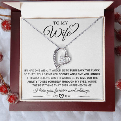 To My Wife Necklace - Romantic Anniversary & Valentine’s Day Jewelry Gift from Husband to Wife - Forever Love Necklace - Personalize Memories