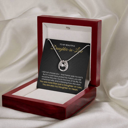To My Daughter In Law - You are also my Daughter in heart - Lucky In Love Necklace - Personalize Memories