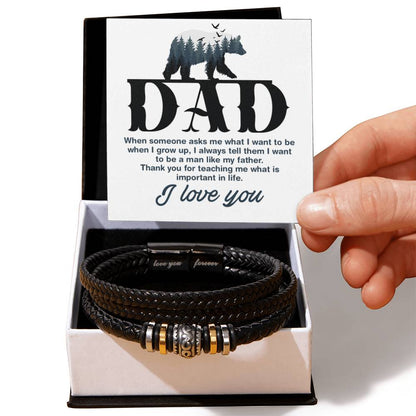 Leather Bracelet - Dad-When someone asks me - Love You Forever Bracelet - Personalize Memories