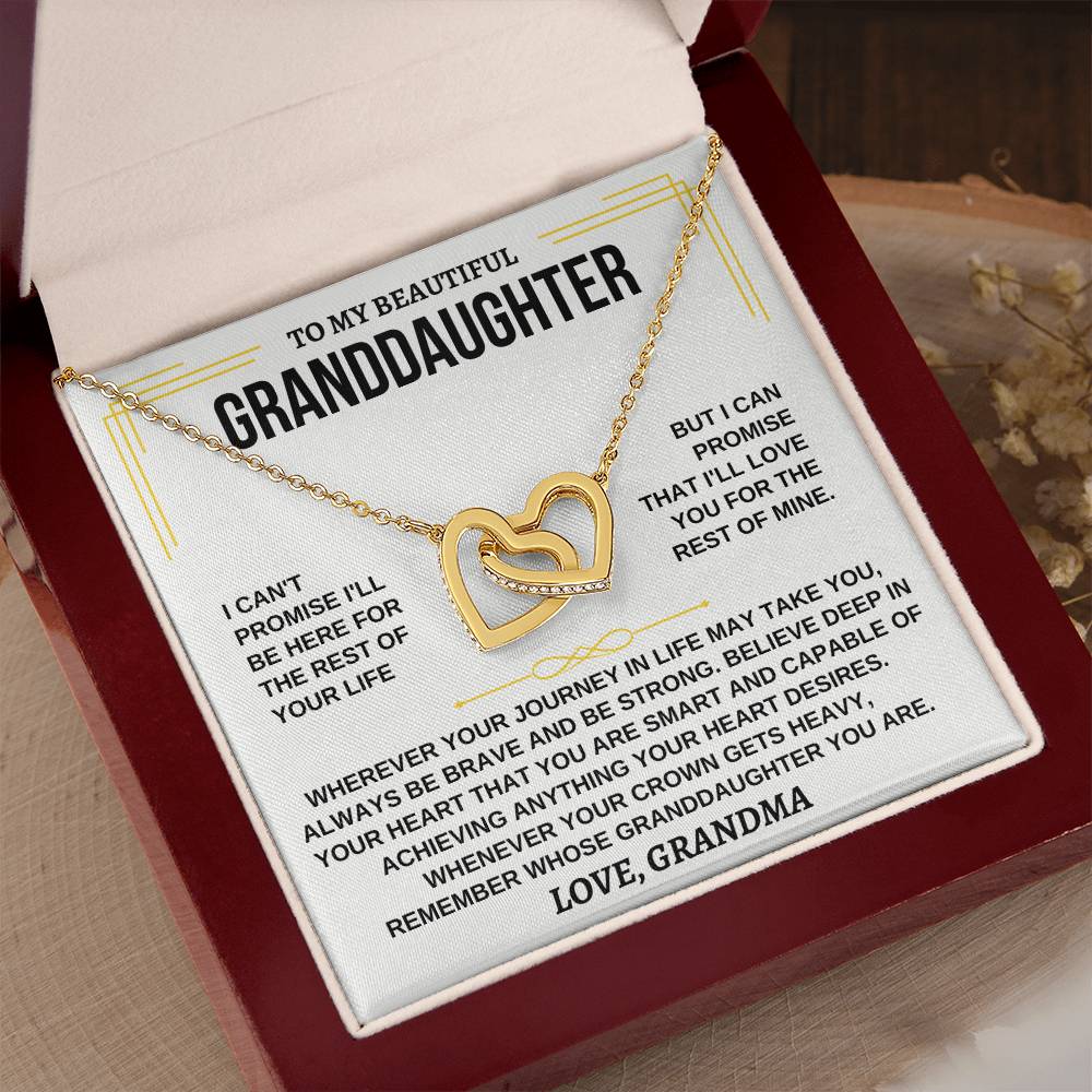 To My Granddaughter - Interlocking Hearts Necklace - Gift From Grandma - Personalize Memories